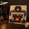 Kit Ornamento Casa Invernale Kit Pittura Perle Finte di Natale Arte 3D Fai da Te con Cornice Perline Artigianato per Adulti Principianti Decorazione Murale Festiva