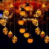 Solar Halloween String Lights Skull Ghost and Pumpkin Heads Outdoor Horror Decorations for Garden Yard Patio Haunted House Decor
