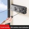 Estendal Duplo Retrátil - Estendal Invisível Sem Furos para Varanda/Casa de Banho Interior, Cabo de Aço