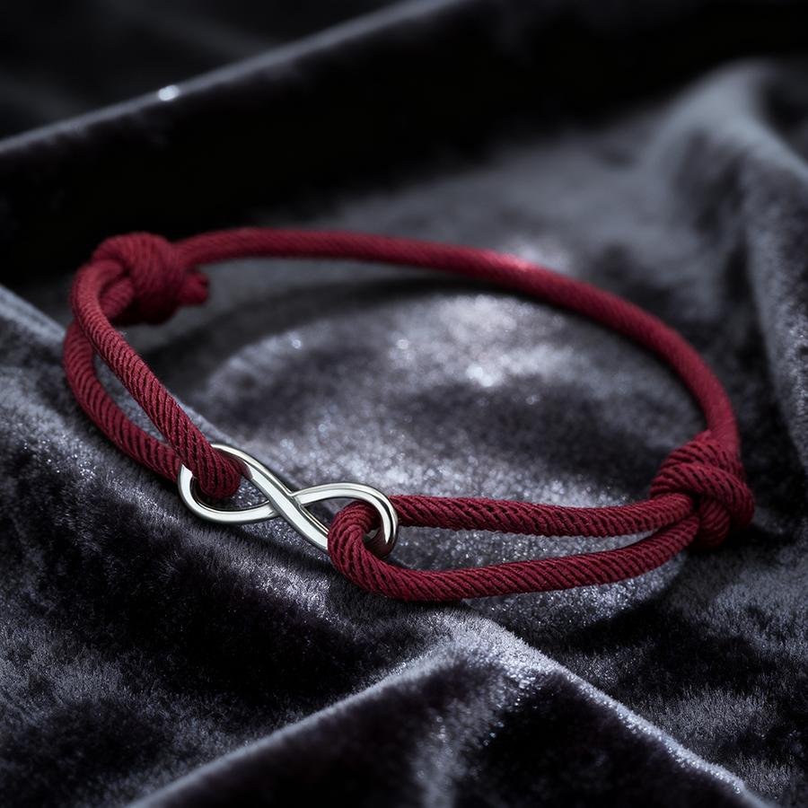 

Infinite Love String Bracelet For Couple 6 Colors Available Stainless Steel Metal 3mm Milan Thread Valentine Day Accessories
