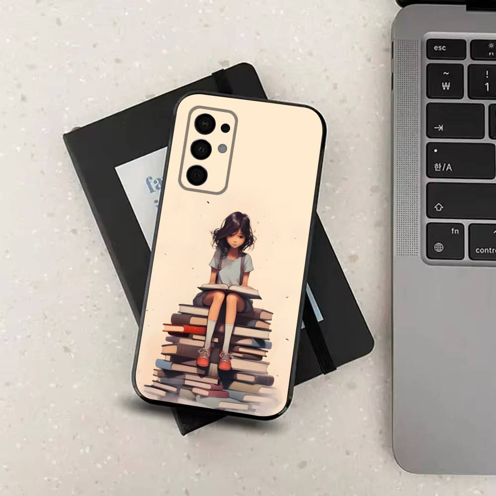 illustratio Books Art Phone Case For Samsung Galaxy A91,A80,A73,A72 ,A71,A53A52,A32 ,A31A22,A21s,A20,Black Cover