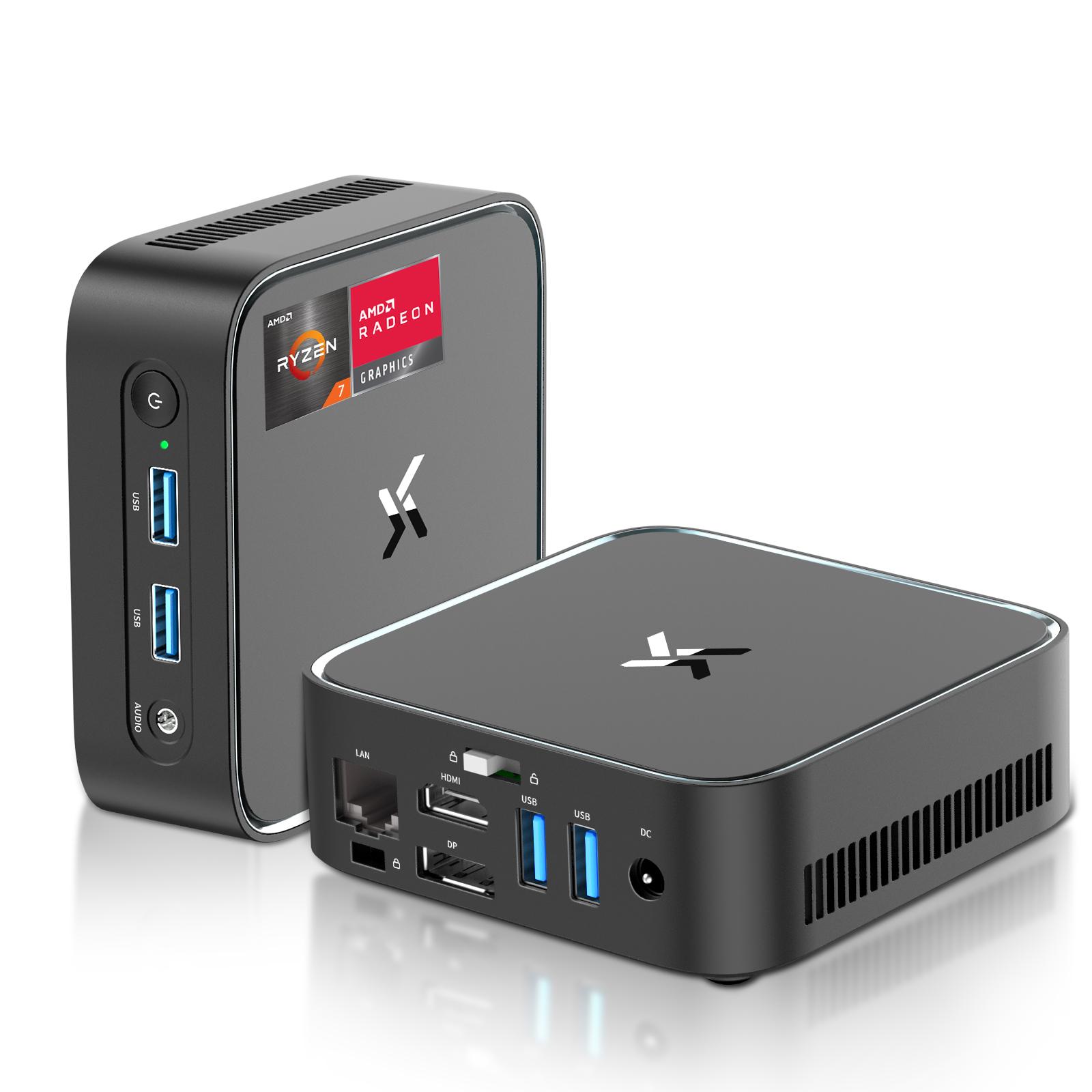 Mini-PC Huidun H80 AMD Ryzen 7 3700U 16GB 512GB SSD Radeon Vega 10 Windows 11 Pro schwarz