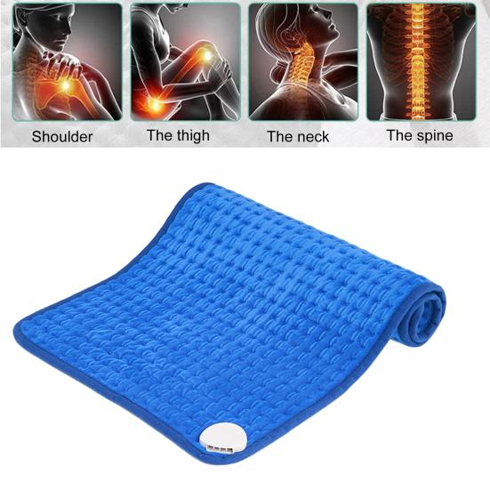 75W Electric Heating Blanket Back Neck Shoulder Pain Relief 9-Gear Temp 4-Gear Timer Flannel Electric Warming Pad UK Socket