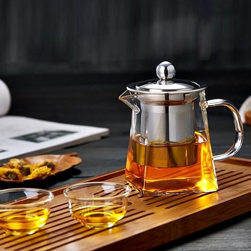 YOMDID Durable Teapot Brewing Tea Dual Purpose Make Tea Heated Container Tea Kettle Glass Tea Pot With Stainless Steel Infuser