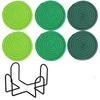 6Pcs Heat-resistant Woven Round  Coaster Set with Holder Tableware Mat Cup Coaster  Household