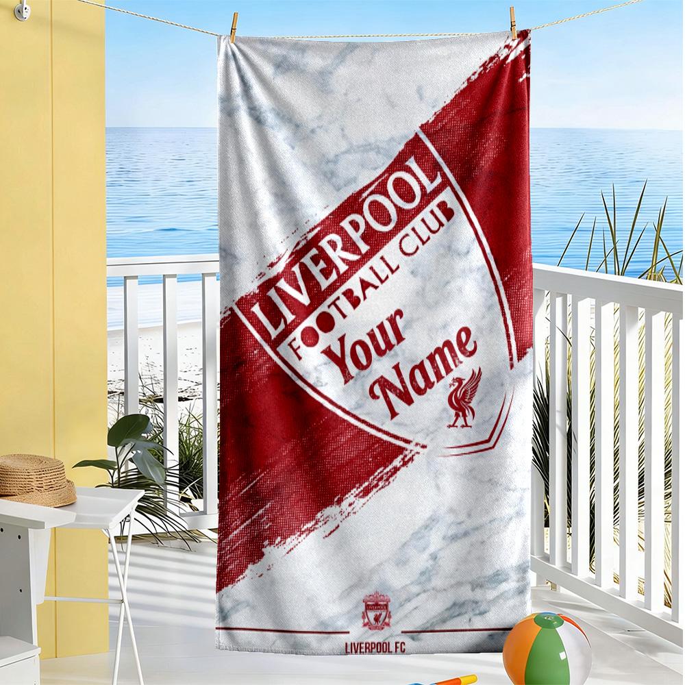 Liverpool Customizable Name Beach Towel Soft Durable Quick-Dry Suitable for Sports Travel Swimming Yoga Bathroom Beach And Pool