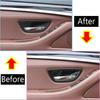 4pcs Carbon Fiber Color Inner Door Handle Bowl Cover Trim For BMW 5 Series F10