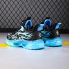 Boys' Rotary Buckle Low Top Sneakers with Striped Pattern, PU Upper, Fabric Inner, EVA Sole, Breathable Insole for Running