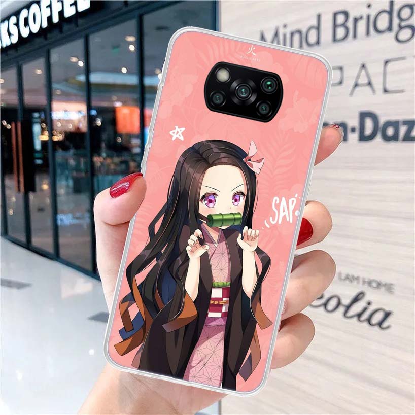 Demon Slayer Kamado Nezuko Phone Case For Xiaomi Poco X3 Nfc M3 F3 F1 Mi Note 10 Pro 11 Lite 9 8 CC9 9T 10T A3 A2 A1 11i Fundas