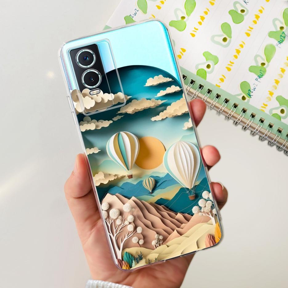 For Vivo Y76s Case Vivo Y76 5G Stylish Painted Cover Clear Silicone Phone Case For Vivo Y74s Y 76 s VivoY76 5G Soft Fundas Coque