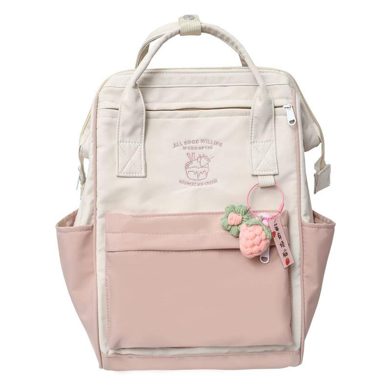 

Women s Candy Color Waterproof Backpack, Large Capacity School Bookbag, Lightweight Casual Daypack for School College Travel