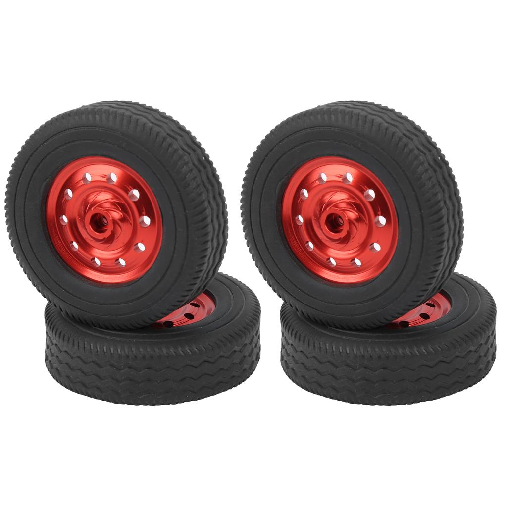 4Pcs RC Wheel Remote Control Tires Rubber Aluminum Alloy Accessories for WPL D12 Car