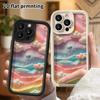 Phone Case: 2D Flat Design Suitable for iPhone 18 17 16 15 14 13 Pro Stepped Protective Case, Colorful Wavy Clouds, Christmas and Halloween Gift