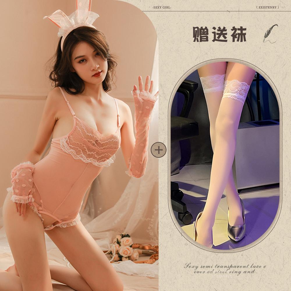 New Sexy Underwear Bunny Uniform Open Crotch Free Backless Temptation Tease Passion Suit