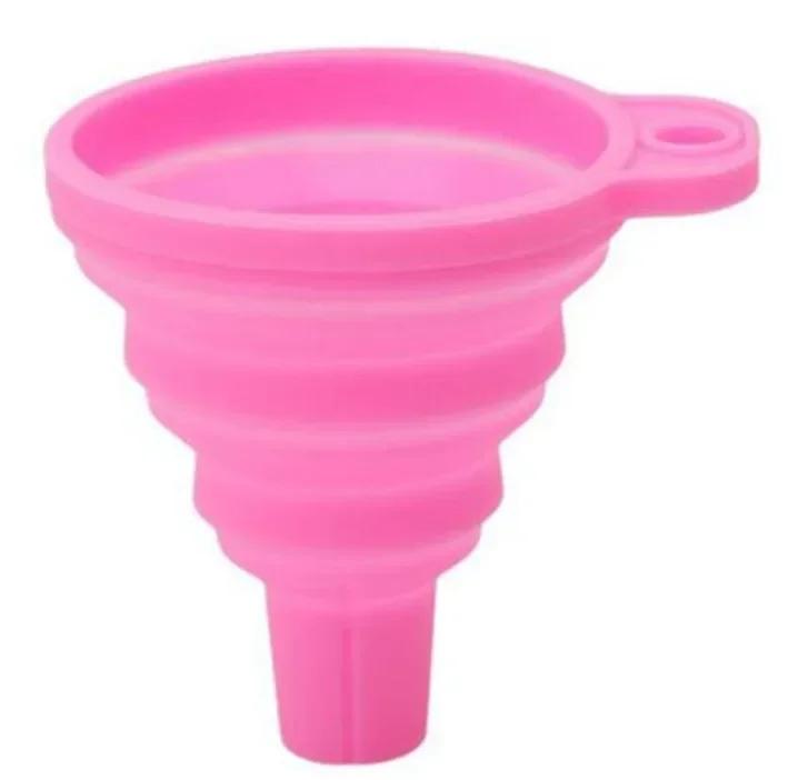 

Car Universal Silicone Liquid Funnel Washer Fluid Change Foldable Portable Auto Engine Oil Petrol Change Funnel Engine Funnel Height 7cm рожевий
