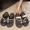 Rhinestone Set Toe Cool Slippers Women Wear Summer New Heightened Platform Beach Shoes