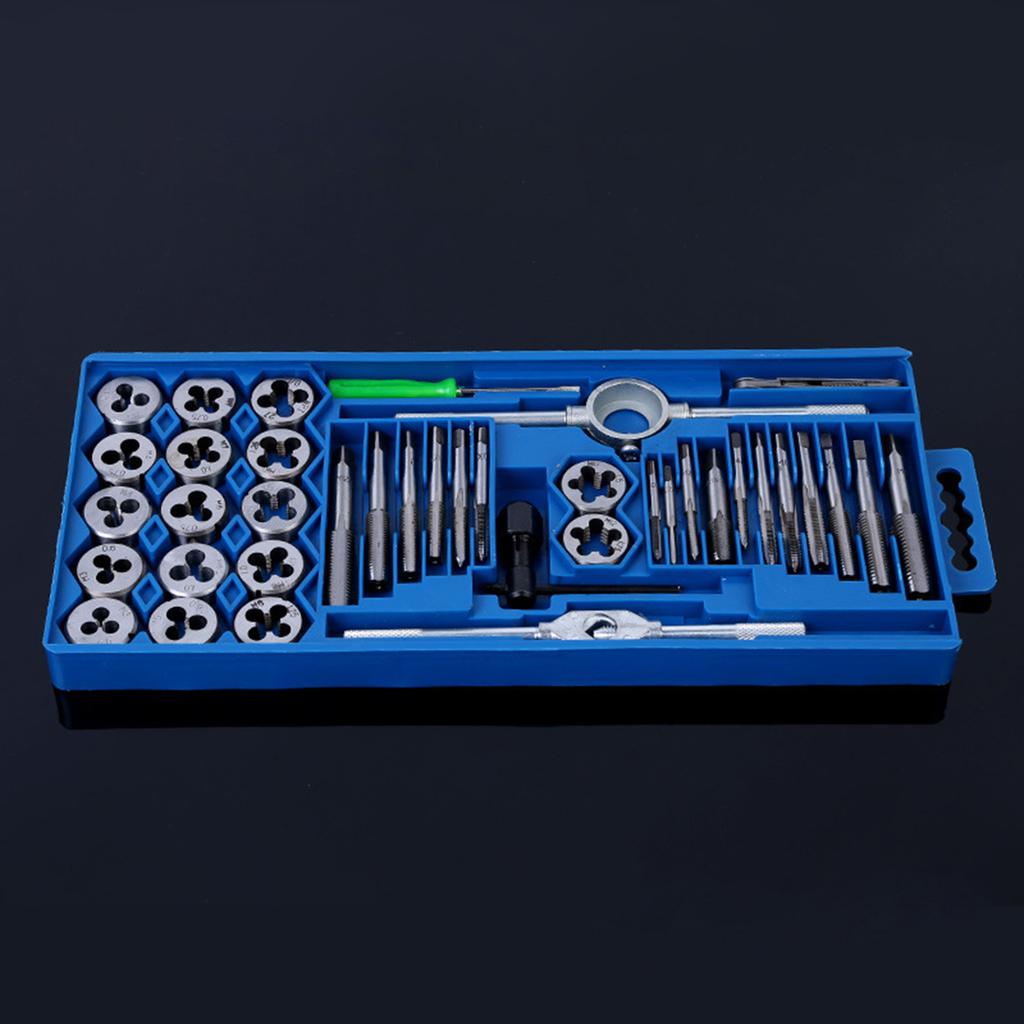 40dílná robustní závitová sada Efektivní sada závitníků a matric pro přesné řezání závitů při obrábění kovů a DIY projektech