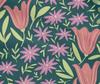 oneOone Cotton Flex Dark Teal Green Fabric Leaves & Floral Quilting Supplies Print Sewing Fabric By The Yard 40 Inch