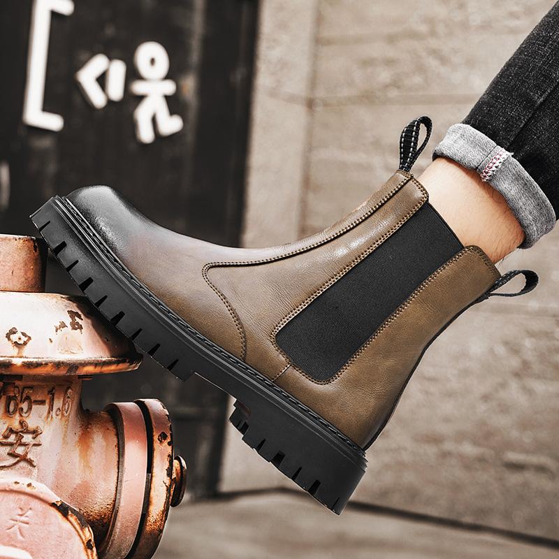 Fashion Autumn and winter men's boots Classic and versatile design styles Outdoor motorcycle business NEW office thick soled men's shoes