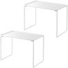 Folding Stackable Shelf L [2-Pack] Tower White