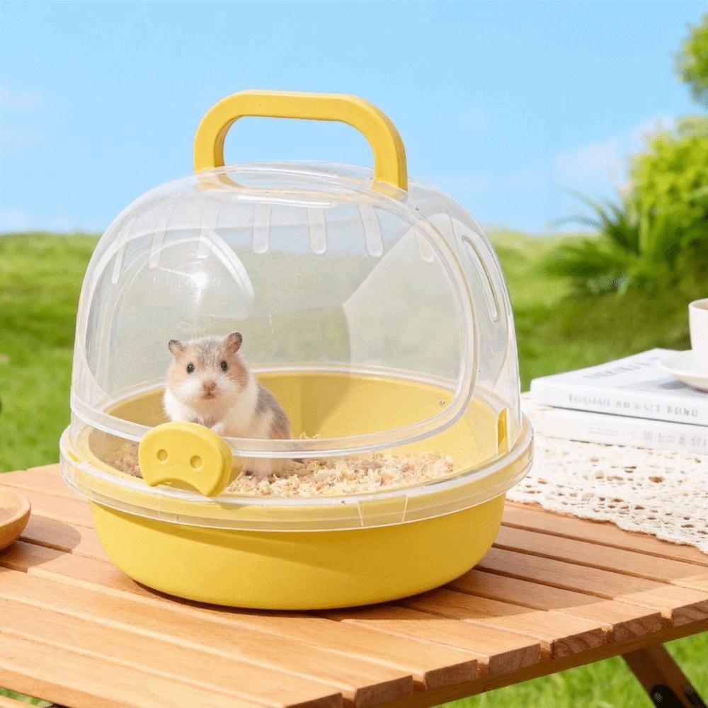 Transparent Travel Hamster Carrier Breathable Small Pet Carrying Box  Outdoor Use