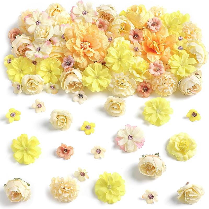 20Pcs 4cm Rose Artificial Flowers Heads Silk Fake Flower for Wedding Decoration Wreath Party Home Decor DIY Craft Gifts Ornament