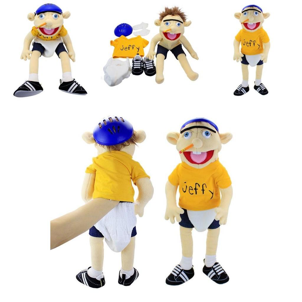 Myk og hudvennlig Jeffy tegneserie plysj hånddukkeleke for barn og voksne Perfekt jule- og bursdagsgave!