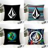 VVolcomS LOGO Cushion Cover Eco Linen Pillow Case DoubleSided Print Breathable Durable Zipper Home Decor Gift