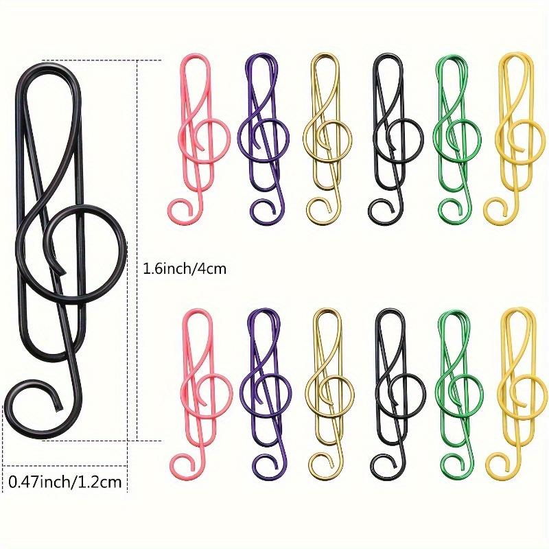 50PCS Colorful Musical Note Paperclips Cartoon Student Bookmarks Paper Clips Creative Office Supplies Folders Memo Holders