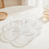 Divided Snack Tray with Lid Petal Compartments FlowerShaped Faceted Interior Servingware
