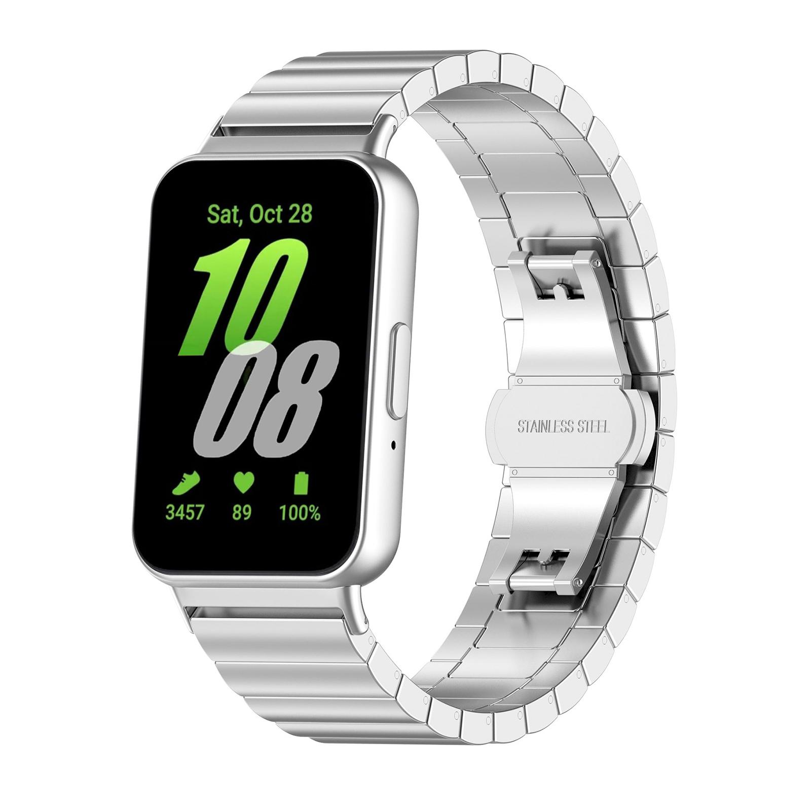 

Нержавеющие ремешки для часов Fit 3, сменные ремешки с быстросъемным ремешком, браслеты с защитой от пота, пояс серебряный