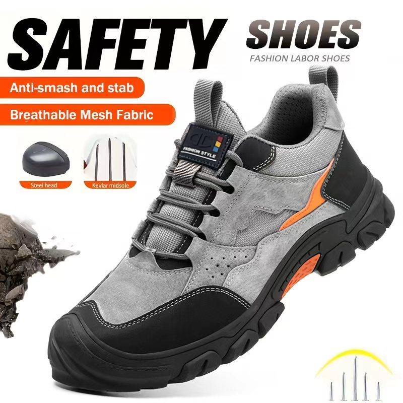 Anti-smash Puncture Proof Functional Shoes Safety Shoes Men Steel Toe Safety Mining Boots Wear-Resistant Construction Work Shoes