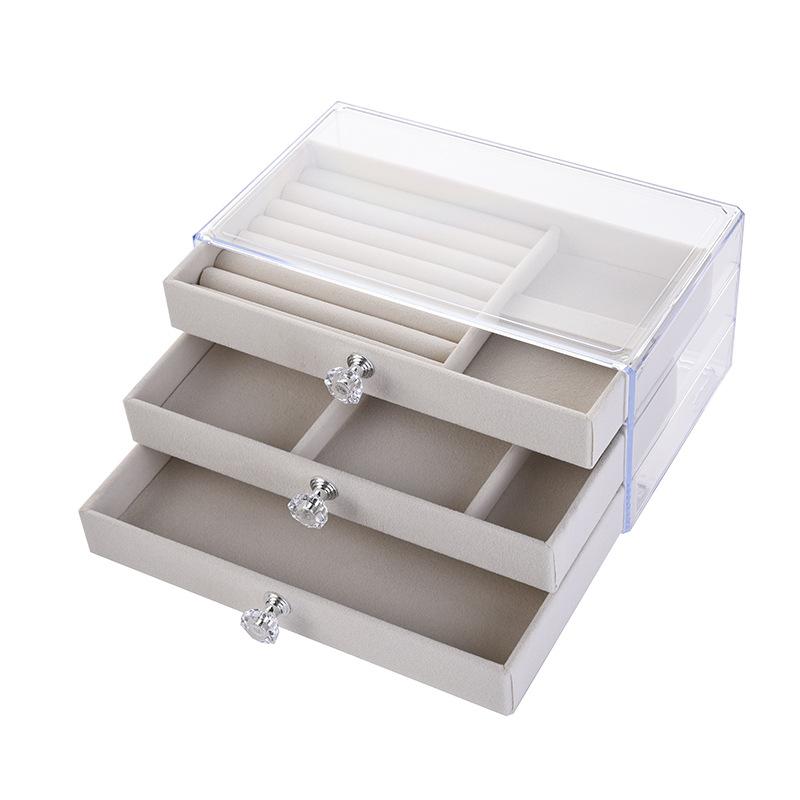 Three Layers Plastic Jewelry Box Jewelry Storage Box Jewelry Display Ring Earrings Necklace Acrylic Organizer Jewlery Holder