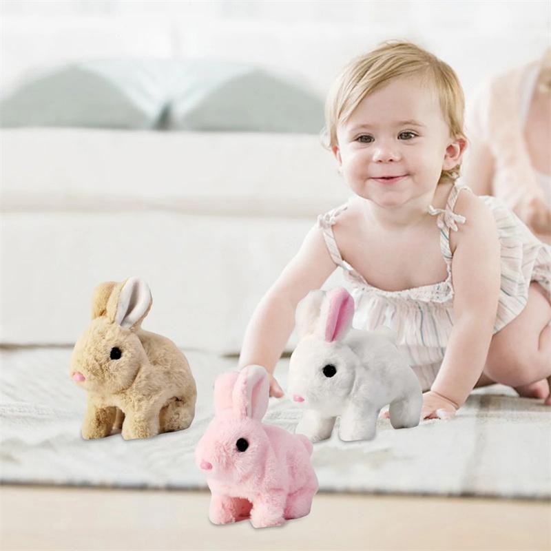 Realistic Bunny Toy Electronic Toy Bunny Simulated Rabbit Doll Jumping Twitching And Shaking Ears Toys Easter Children'S Gifts