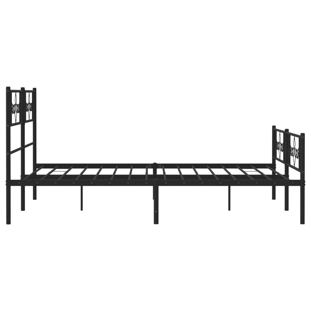 Vidaxl Metalowa Rama Łóżka Z Wezgłowiem I Zanóżkiem, Czarna, 120X190Cm