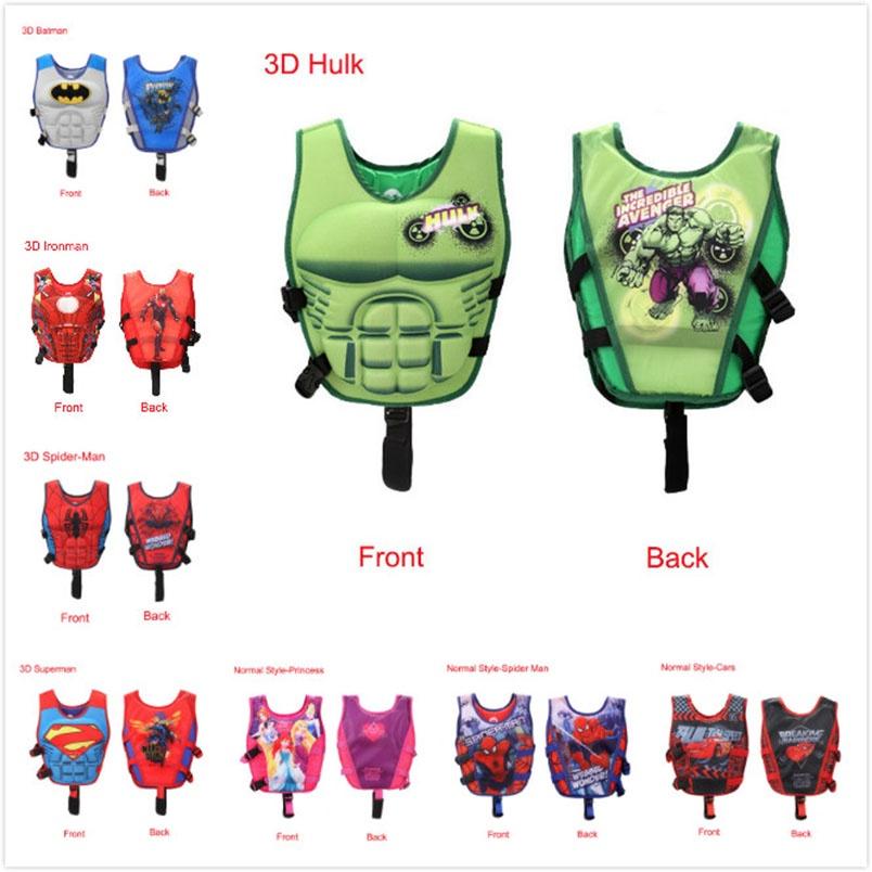 Helle Farbe Superheldenmuster Kinder Schwimmweste Mit Verstellbarer Taille Zum Sicheren Schwimmen