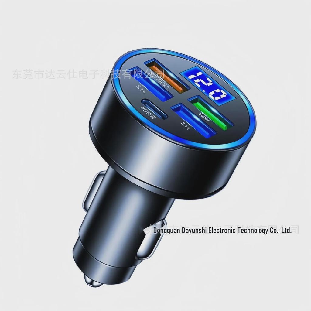 Universal 5-Port Fast Charging Car Charger and Converter for Cigarette Lighter