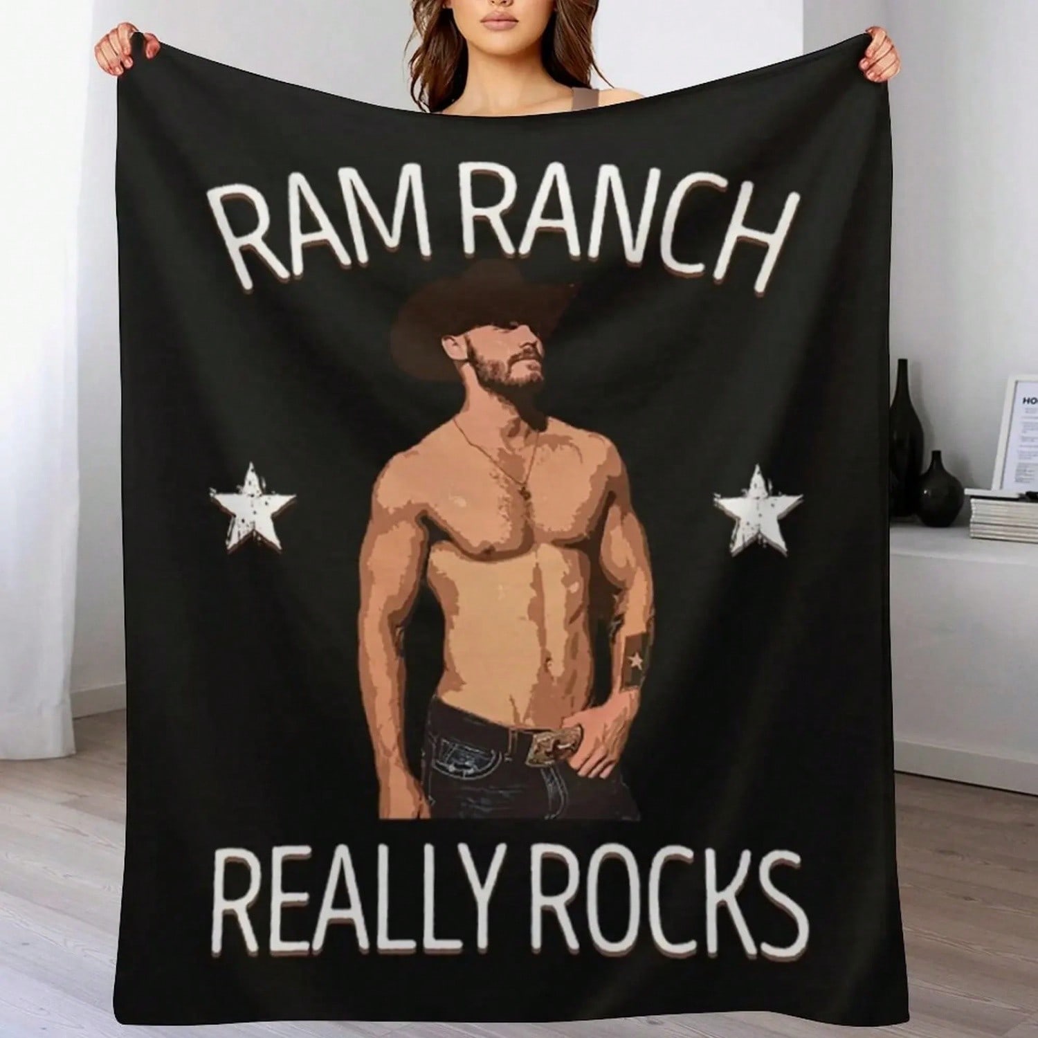 Ram Ranch T-ShirtRam Ranch Really Rocks Throw Blanket Vintage Bed Fashionable Hair Plaid Blankets S разноцветный