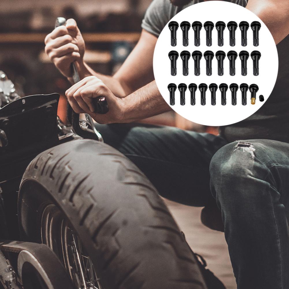 10-50PCS TR413 Tubeless Car Wheel Tire Valve Stems with Caps Tyre Rubber Valves with Dust Caps Black Rubber Valve Stems