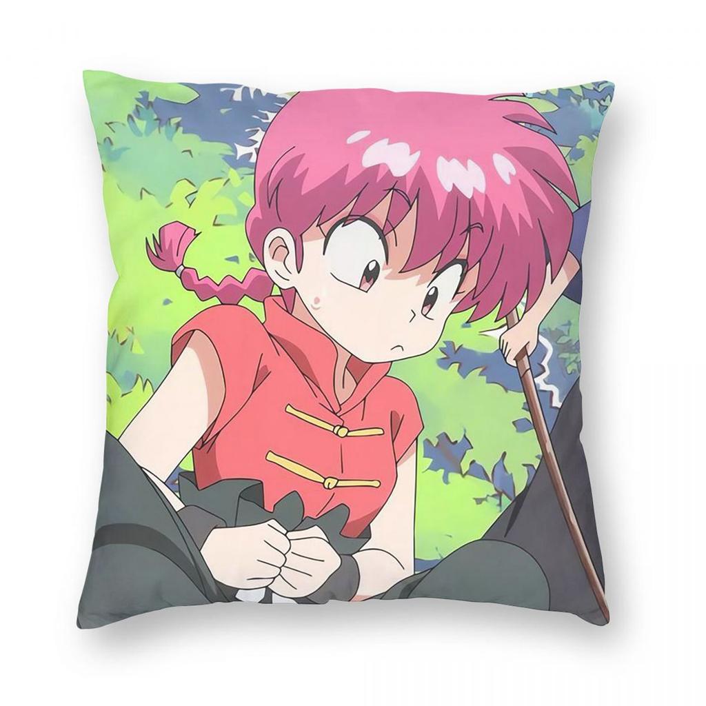 Anime Ranma Quadratischer Kissenbezug Kissenbezug Kissen Reißverschluss Dekorativ Komfort Wurfkissen für Zuhause Sofa