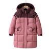 Детский пуховик, пальто удлиненного кроя для девочек, с капюшоном, толстая и теплая зимняя верхняя одежда