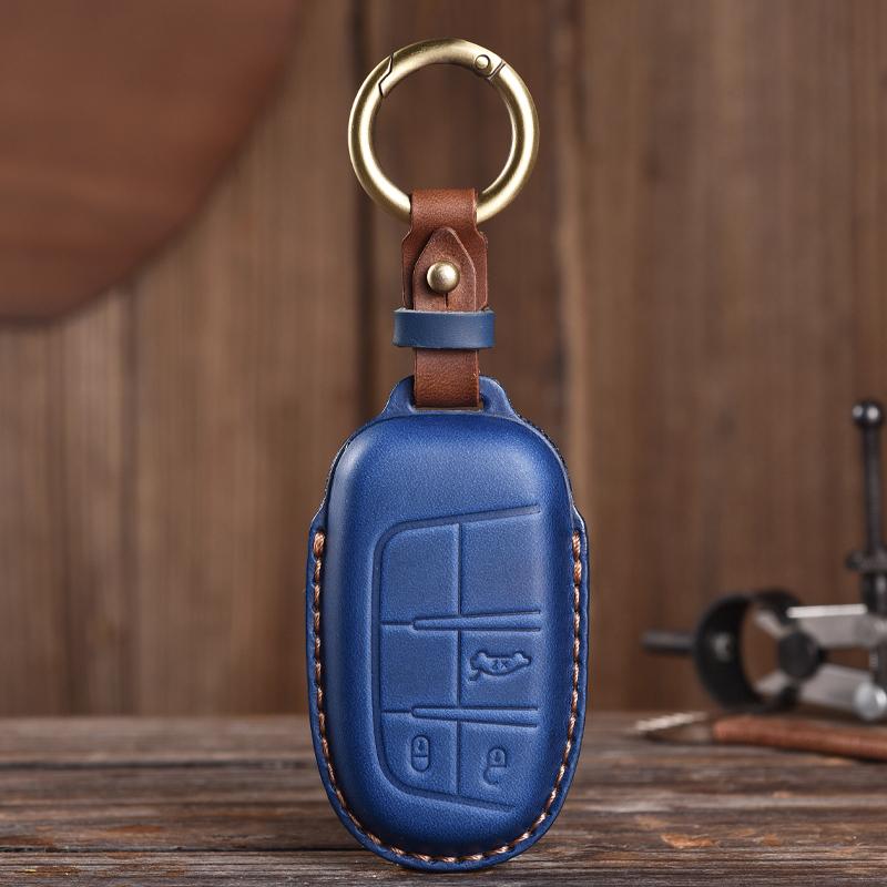 Suitable for Jeep Renegade Compass Grand Cherokee Chrysler 300C Wrangler Dodge Leather KeysCase Protector