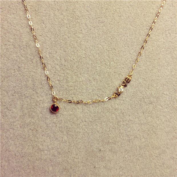 14K Gold-Plated Sterling Silver Necklace with Mini Diamond Water Drop Pendant for Women 14K Gold