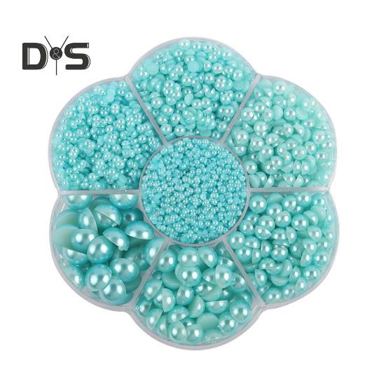 5600 Pcs Half Round Faux Pearls Flat Back Beads Bulk with Storage Box Assorted Sizes Fake Pearl Beads for Crafting DIY Nail Art Phone Decoration