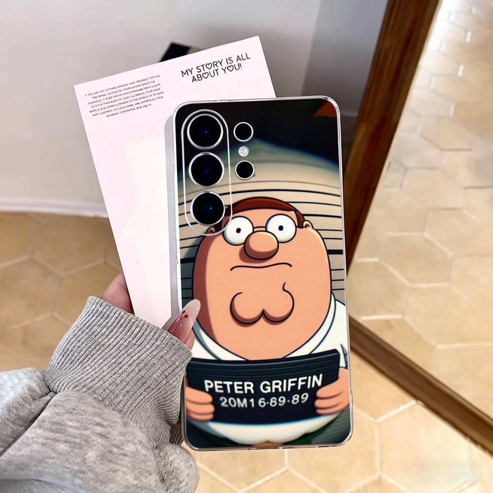 F-Family Funny Guy Phone Case For Samsung S25,S24,S21,S22,S23,S30,Ultra,S20,Plus,Fe,Note,10,9,5G Transparent Cover