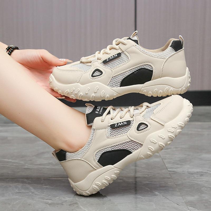 

Korean version of mesh breathable sports shoes women s 2025 summer new versatile color matching lace-up low-top casual shoes outer wear 35