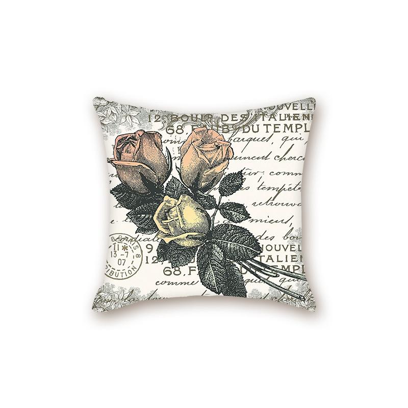 New Retro Stamp Series Decorative Sofa Cushion Pillow Cover Bedside Bedroom Backrest Pillow