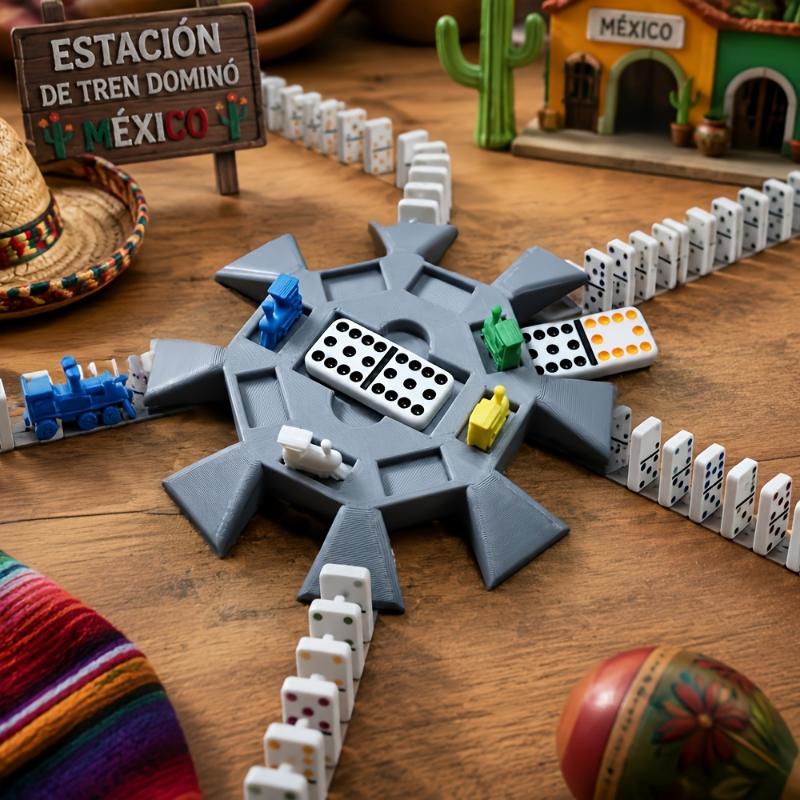 Mexican Train Domino Hub Durable Plastic 8 Slot Design For Family Game Nights Party Gatherings Domino Accessory