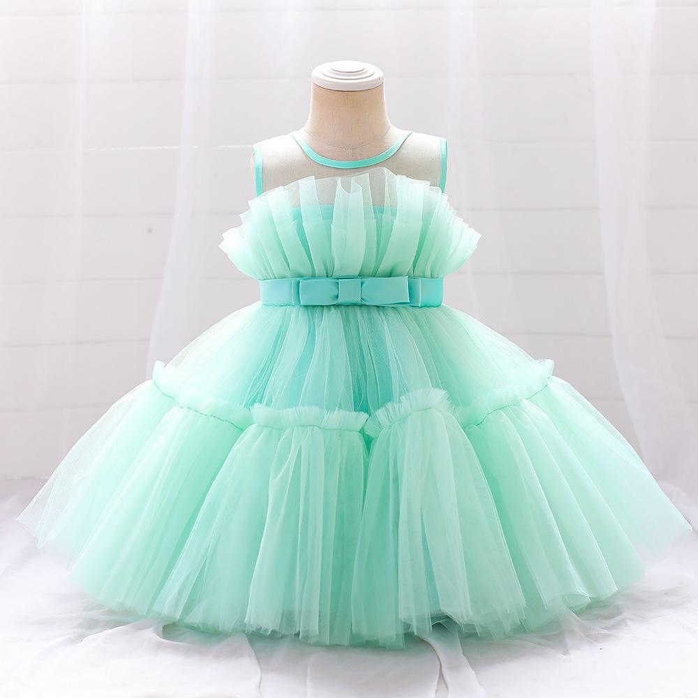 Girls' Sleeveless Princess Dress - Fluffy Yarn Birthday Party and Festival Performance Outfit