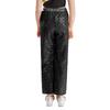Kids Jazz Dance Costume Sleeveless Mock Neck Metallic Top and High Waist Sparkle Sequin Pants for Stage Competition